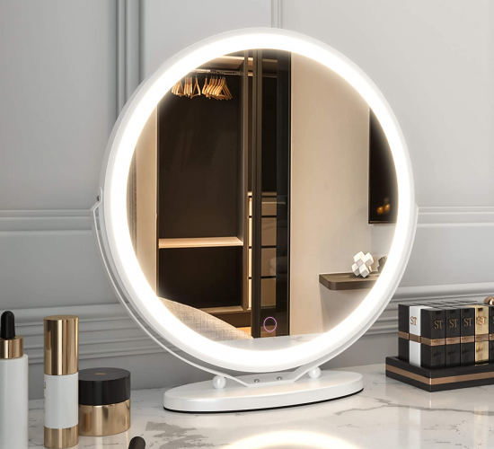 Lighted Makeup Mirror Tabletop Mirror for Dressing Room & Bedroom