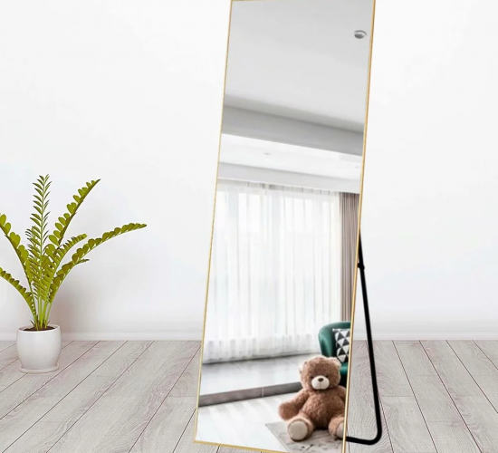 Aluminum Alloy Full Length Floor Mirror gold